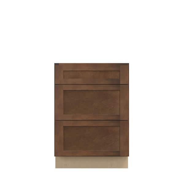 Amherst Shaker 24 in. W x 34.5 in. H x 24 in. D in Walnut Plywood Assembled Drawer Base Cabinet