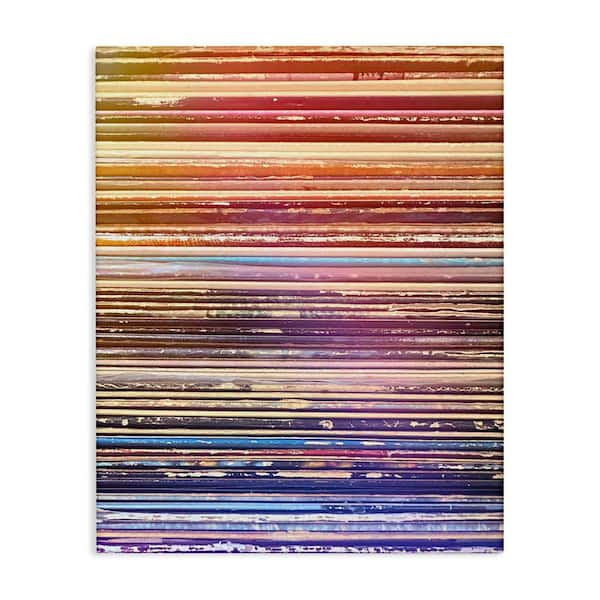 Stupell Industries Music Album Record Edges by Graffi tee Studios Unframed Abstract Graphic Art Print 20 in. x 16 in.