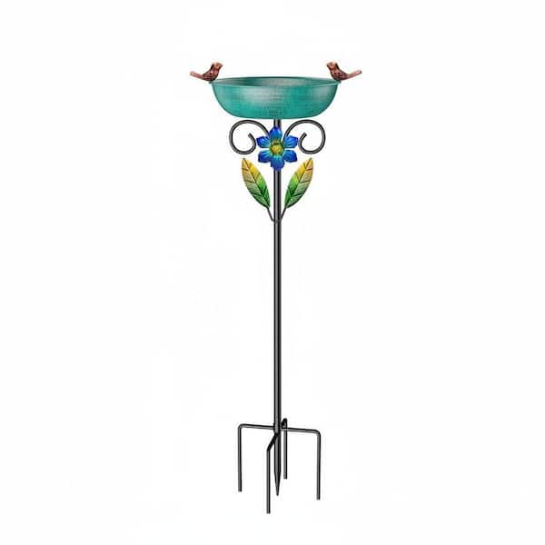 Green Freestanding Birdbaths Detachable Decoration Spa Birdfeeder