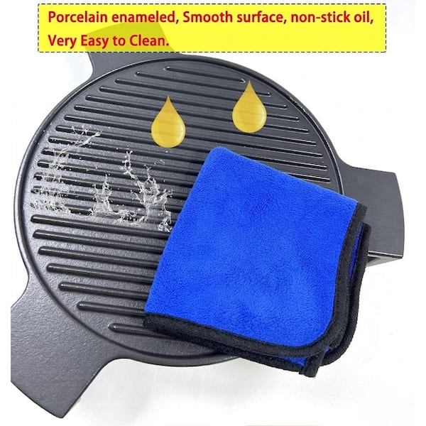 LAIFUCAM 15 in. Cast Iron Plate Setter Pizza Stone Set for Medium