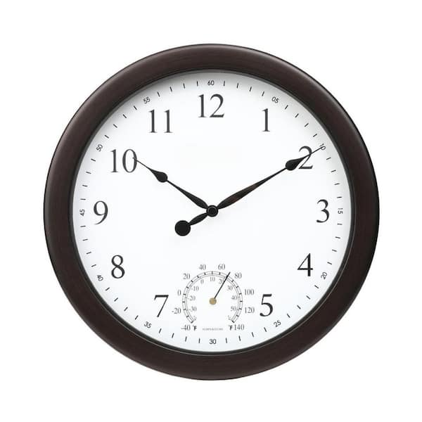 10.4  in. Weatherproof Outdoor Clock with Temperature Display