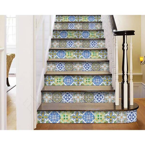 HomeRoots Cana Mosaic 8 in. x 8 in. Vinyl Peel and Stick Removable Tile ...