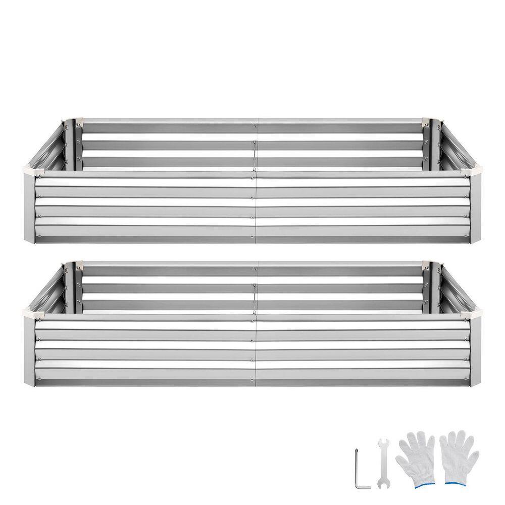 2 Pack Silver Galvanized Raised Garden Beds 6 x 3 x 1 ft. Rectangular Metal Planter Boxes for Flowers, 2025 update price history on PriceWatchPro