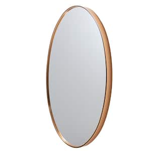 24 in. W x 35 in. H Oval Aluminum Framed Wall Mount Modern Decor Bathroom Vanity Mirror