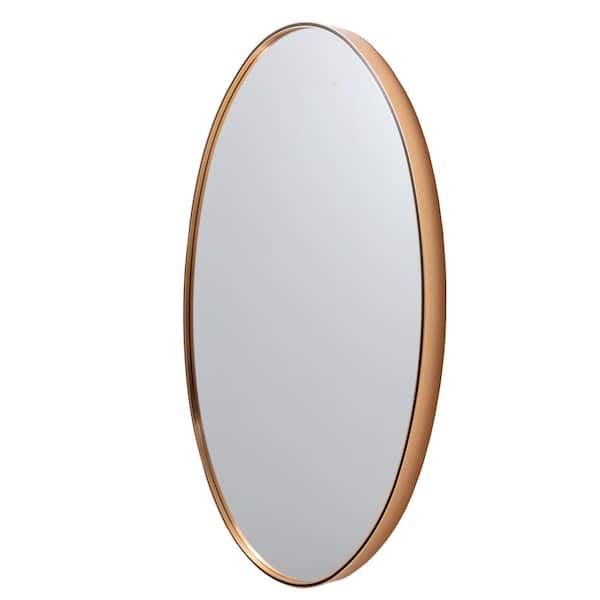 Unbranded 24 in. W x 35 in. H Oval Aluminum Framed Wall Mount Modern Decor Bathroom Vanity Mirror