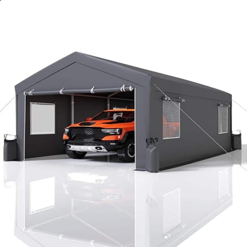 10x20 ft Heavy Duty Carport, Metal Garage Shelter with Zipper Doors & Mesh Windows, Car Canopy for SUV, Boat, RV price history on PriceWatchPro