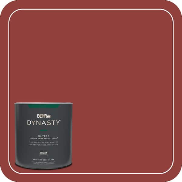 BEHR DYNASTY 1 qt. #S-H-180 Awning Red Semi-Gloss Exterior Stain-Blocking Paint & Primer