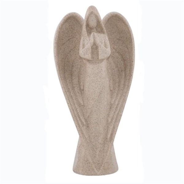 Beige 4 in. x 9 in. Resin Standing Praying Angel Figurine