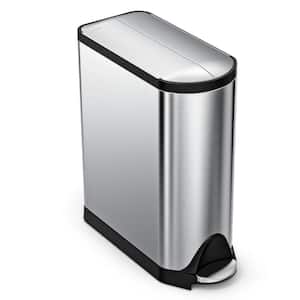 45-Liter Fingerprint-Proof Brushed Stainless Steel Butterfly Step-On Trash Can