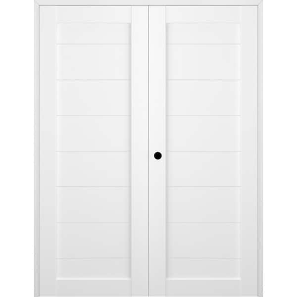 Belldinni Ermi 56 in. x 96 in. Right Hand Active Bianco Noble Composite Wood Double Prehung Interior Door