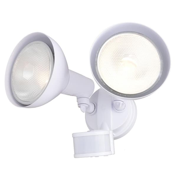 White Motion Sensor Dusk to Dawn Outdoor Security Flood Light - 240-Degree Range - 85 Ft
