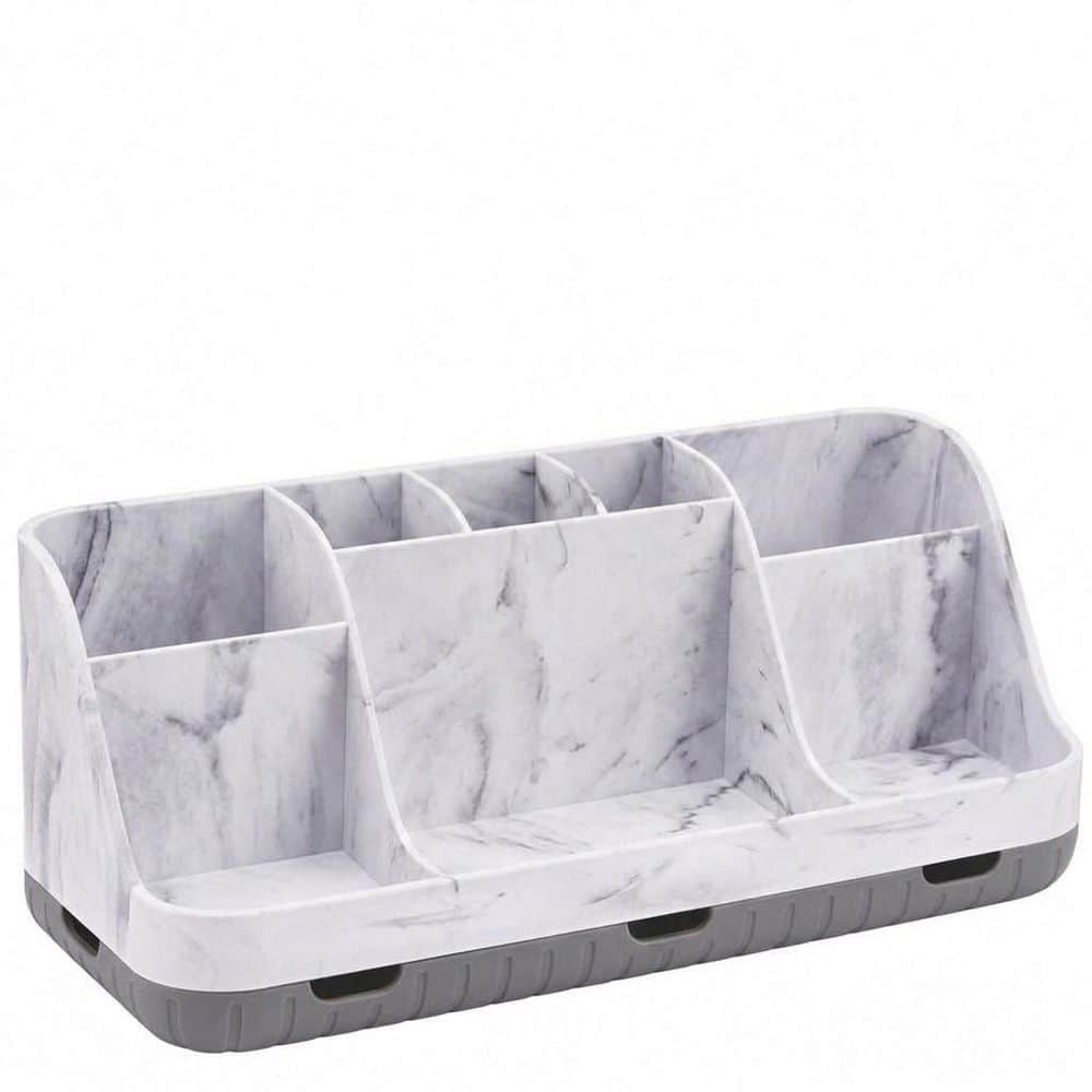Marble Grey Bathroom Countertop Organizer with 7 Slots and Detachable Base for Electric Toothbrush Set price history on PriceWatchPro