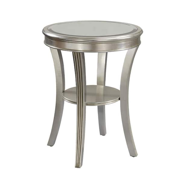 small silver end table