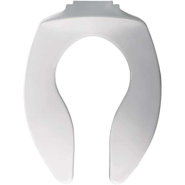 Posturemold Elongated Open Front Commercial Plastic Toilet Seat in White Never Loosens