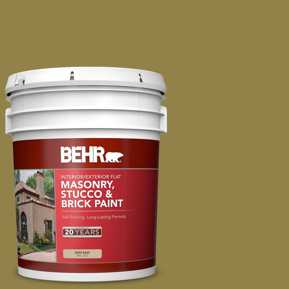 5 gal. #PPU9-02 Lucky Bamboo Flat Interior/Exterior Masonry, Stucco and Bri