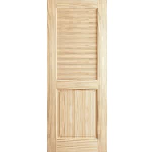 18 in. x 80 in. Louver Panel Unfinished Solid Core Pine Interior Door Slab