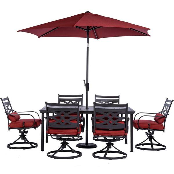 miami 6 piece patio set red