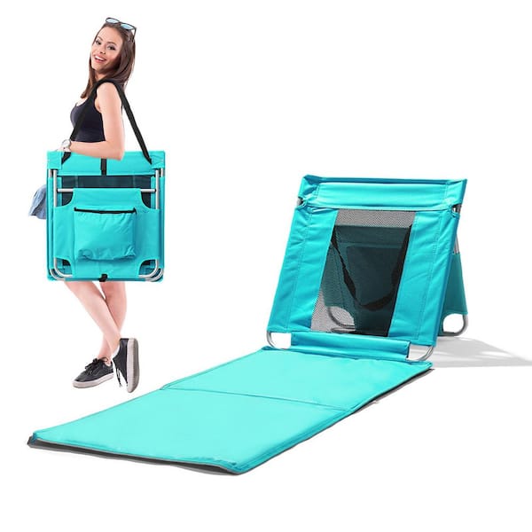 Patio Green Lightweight Foldable Beach Mat Lounge Chair