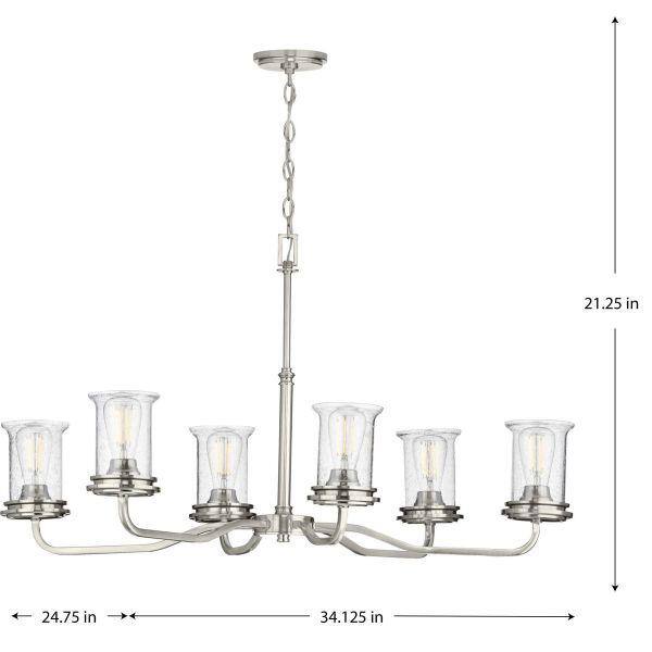 Progress Lighting Winslett 5-Light Brushed Nickel Coastal Chandelier