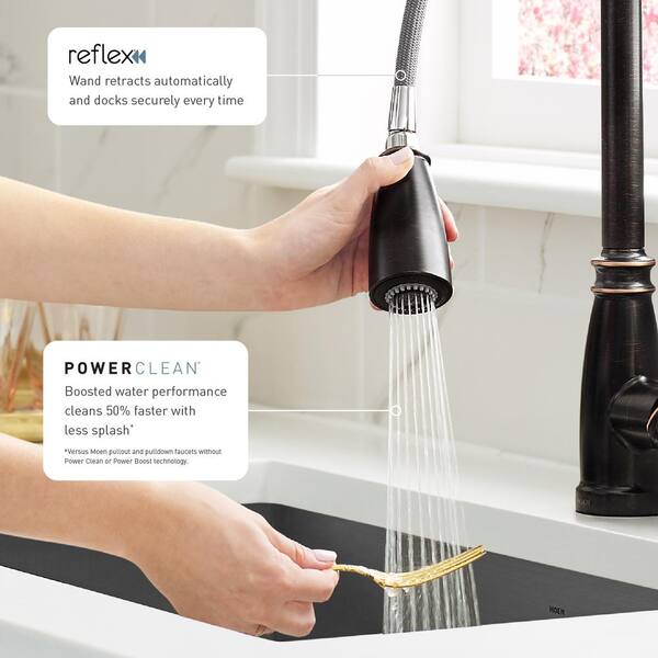 MOEN Noell Single-Handle Pull-Down Sprayer Kitchen Faucet with 