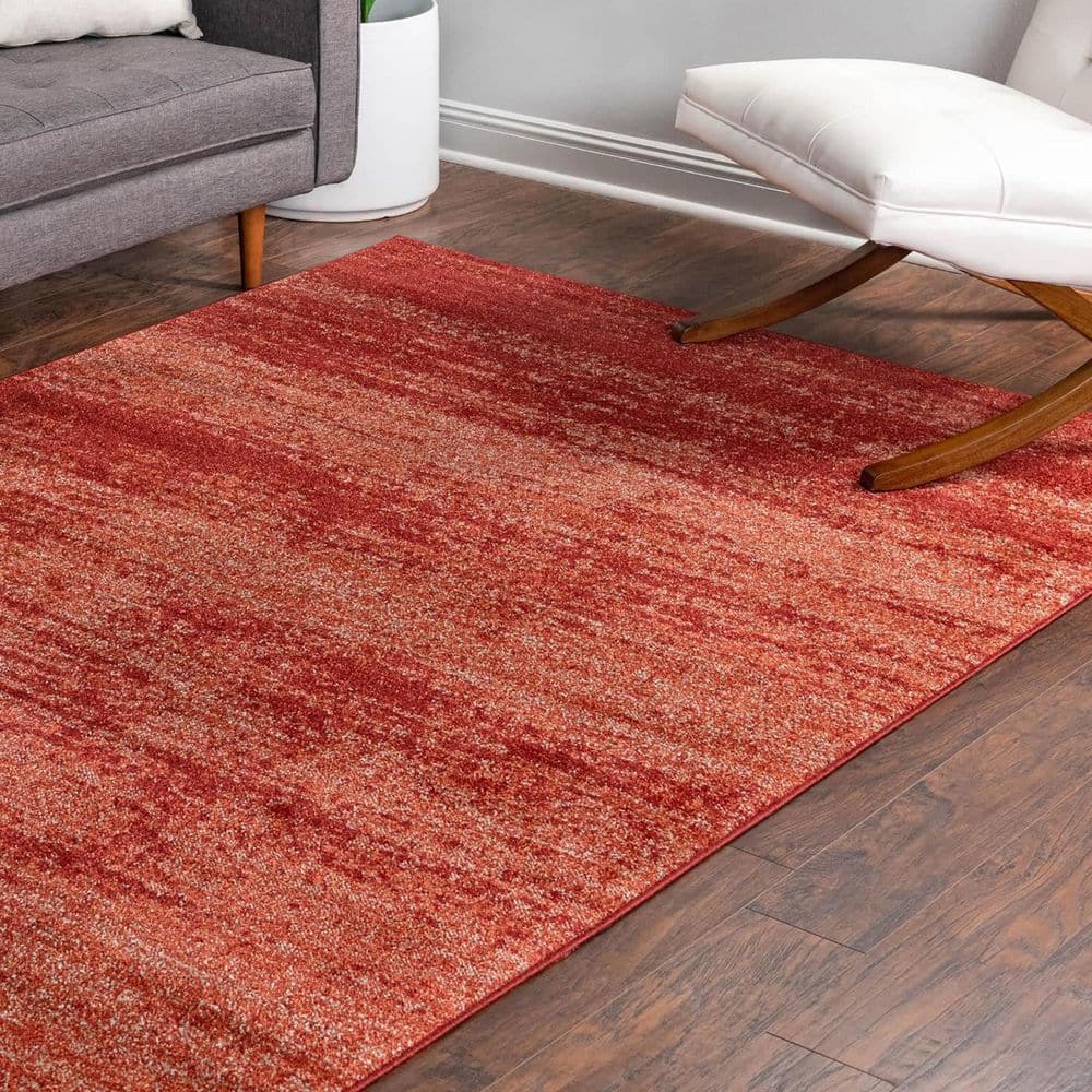 Terracotta Tufted 6' x 9' Synthetic Easy Care Area Rug