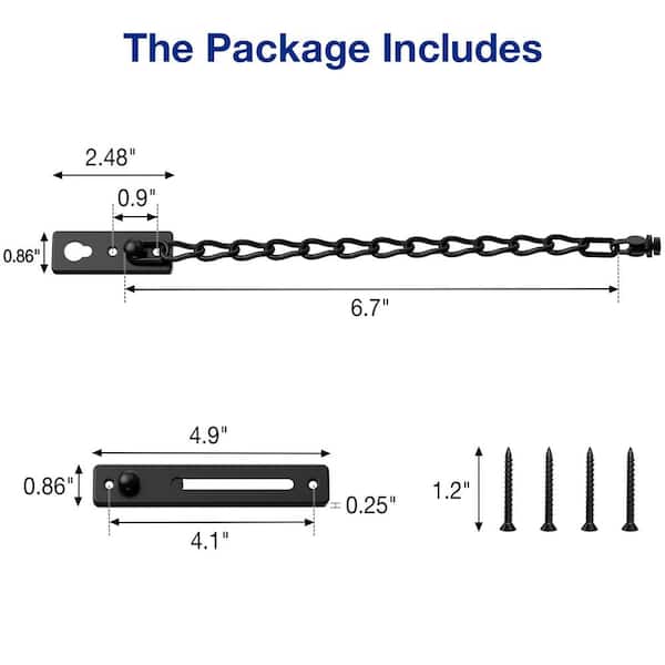 Punch Free Door Anti-Theft Chain Lock, Bedroom Home Apartment Hotel