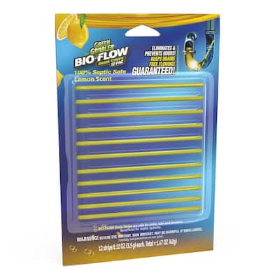 Lemon Scent Bio Flow Drain Strips (12-Pack)