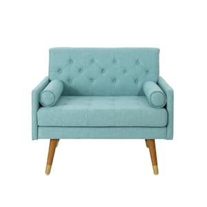 Eugene Mid-Century Modern Tufted Blue Fabric Club Chair