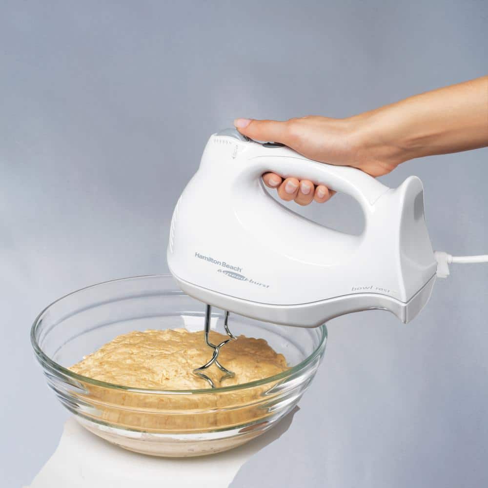 White 4-Quart Glass and Plastic Stand Mixer with Variable Speed