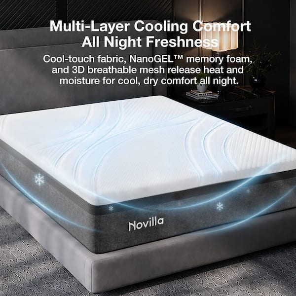 マットレス Novilla Novilla Tight Top 12 in. Medium Gel Memory Foam Twin XL Mattress