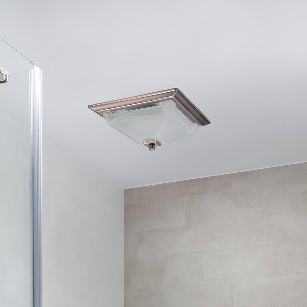 Decorative Square 110CFM, 1.2 Sones Dimmable LED Bathroom Exhaust Fan