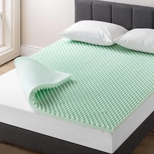 2 in. Twin XL Egg Crate Memory Foam Mattress Topper with Aloe Vera Infusion
