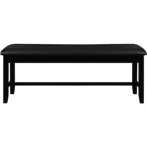 Kendal Black Faux Leather Dining Bench