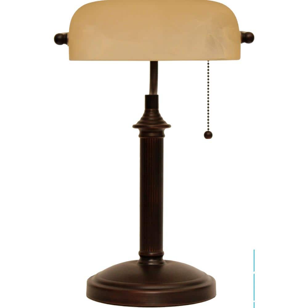 UPC 050276987437 product image for 15 in. Oil Rubbed Bronze Bankers Lamp with Pull Chain | upcitemdb.com