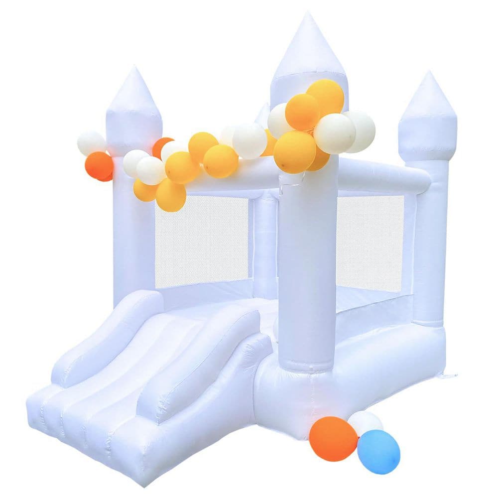 Castle Bounce House with Blower, 9'x6'x7' Oxford Fabric, White/Gray, Includes 100 Balloons, Storage Bag & Repair Kit price history on PriceWatchPro