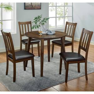 Hedgecrow 5-Piece Walnut and Dark Brown Dining Table Set