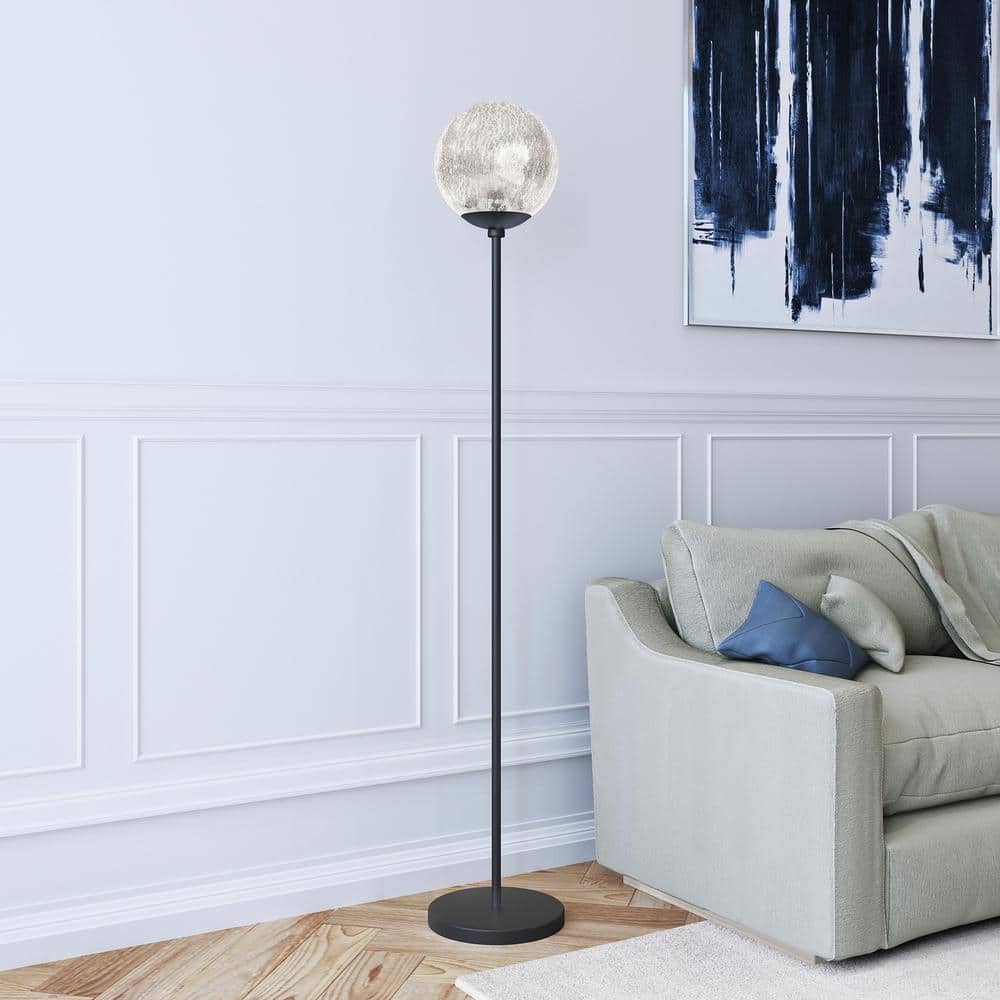 Oula Traditional Mercury Glass Floor Lamp in Blackened Bronze
