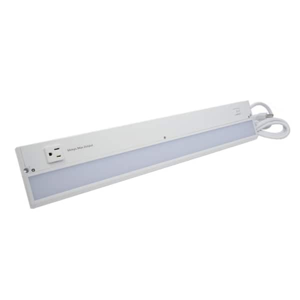 Radionic Hi Tech ECO-II 22 in. LED White Under Cabinet Light with USB Charging Port and Convenience Outlet