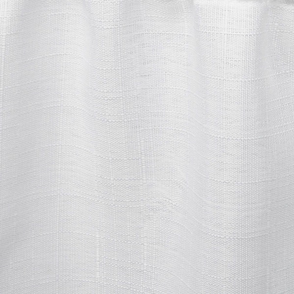 Loha Winter White White Solid Light Filtering 3" Rod Pocket Tie Up Shade, 54 in. W x 63 in. L