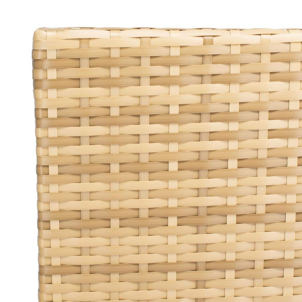 Bassey Natural Wicker 4-Piece Patio Set with White Cushions