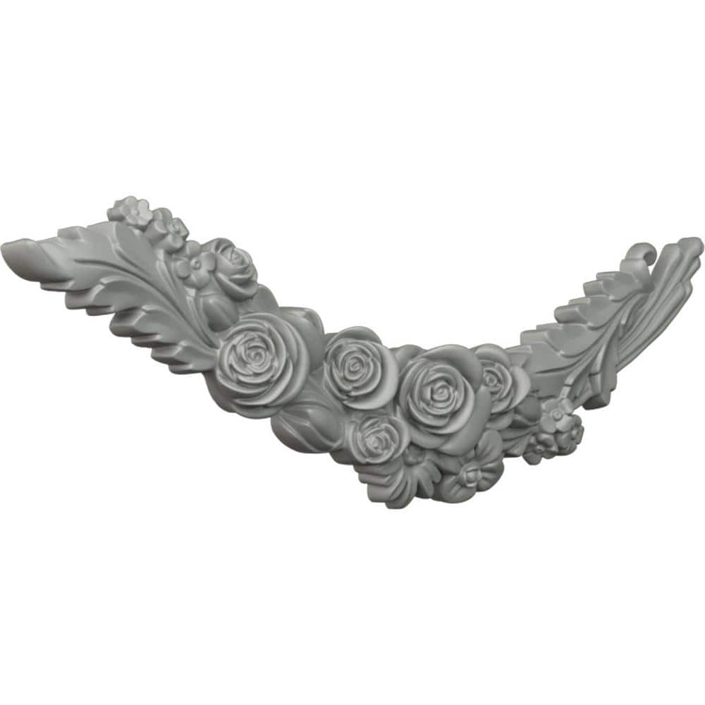 Salem 23'' White Polyurethane Floral Swag Onlay