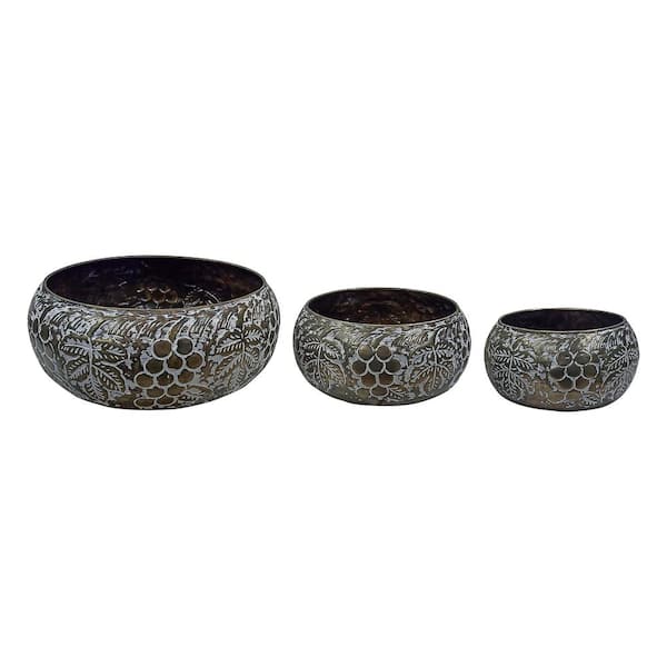 Metal Embossed Circular Planter (3-Pack)