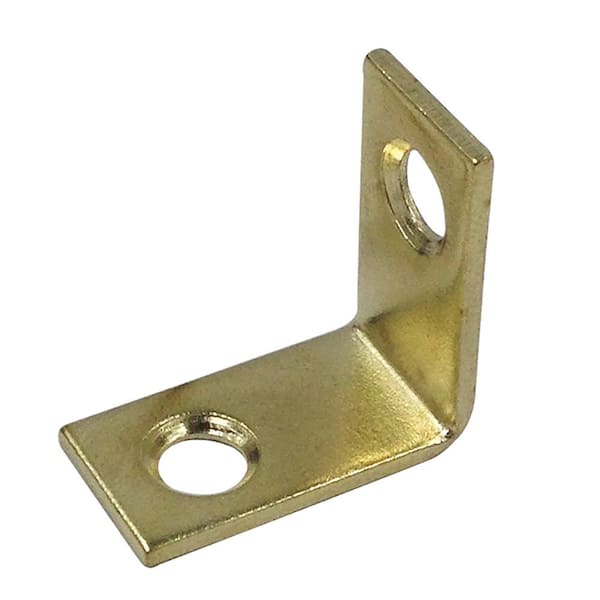 Corner Bracket 1 in. Steel Construction Brass-Plated L-Angle (4-Pack)