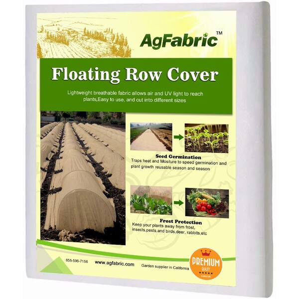 Agfabric 0.9 oz. 10 ft. H x 10 ft. W Floating Row Covers Plant Covers Freeze Protection, Frost Cloth for Vegetables, Jute Color