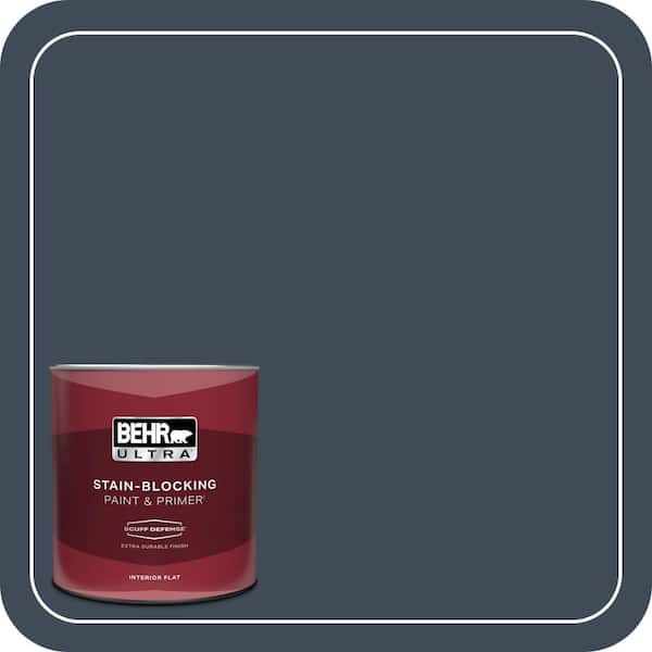 BEHR ULTRA 1 qt. #PPF-58 Dark Night Extra Durable Flat Interior Paint & Primer