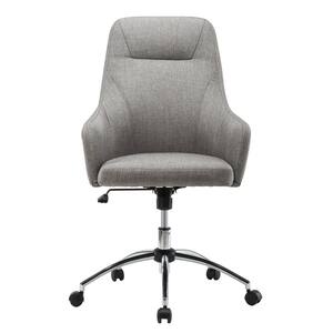 Gray Upholstered High Back Rolling Office Chair with Arms