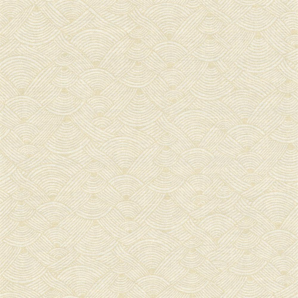 Fusion Collection Geometric Swirl Motif Cream/White Matte Finish Non-pasted