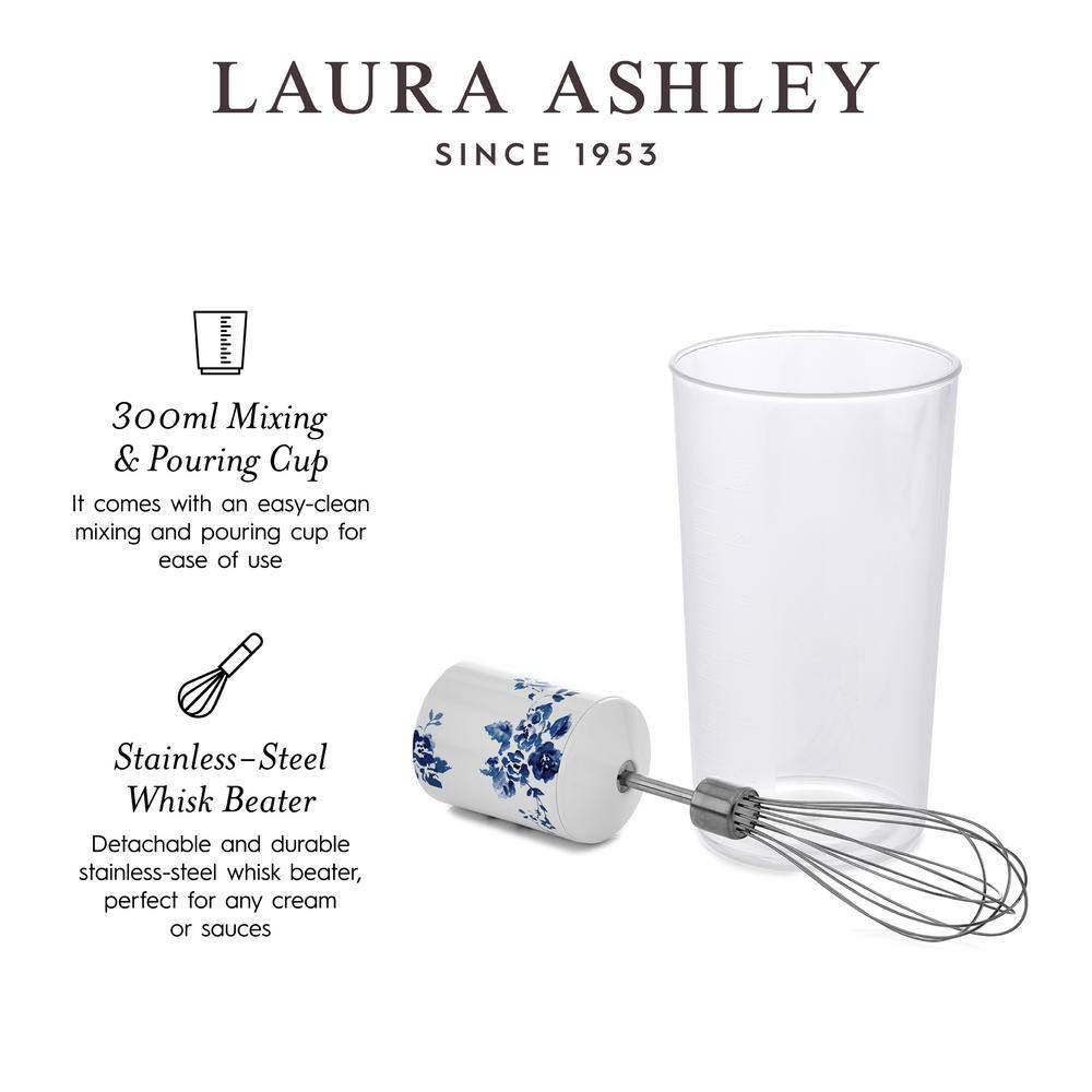 Laura Ashley White and Blue Floral 4-in-1 Immersion Blender Set