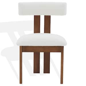 Macey Ivory/Walnut 19.1 in. Wood Dining Chair