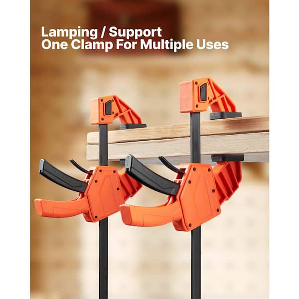 SKYSHALO Bar Clamps for Woodworking, 12 in. 1-Handed Clamp Quick